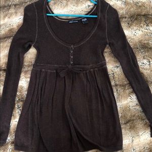 Lightweight brown babydoll sweater